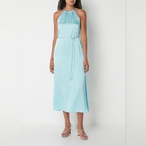 NWOT Ted Baker Blue Roxieyy Halterneck Midi Dress
